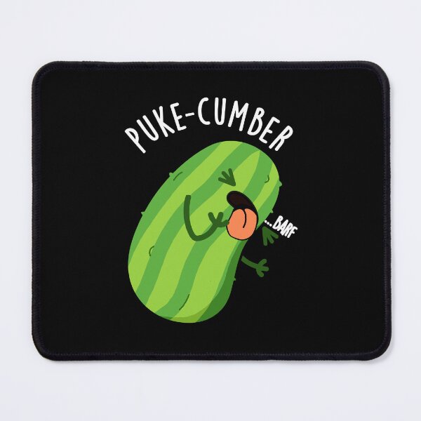 Item preview, Puke-cumber Funny Cucumber Pun (Dark BG) designed and sold by punnybone.