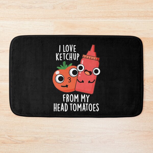 Item preview, I Love Ketchup From My Head Tomatoes Funny Food Pun (Dark BG) designed and sold by punnybone.