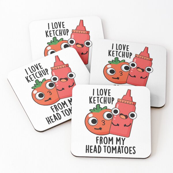 Item preview, I Love Ketchup From My Head Tomatoes Funny Food Pun  designed and sold by punnybone.