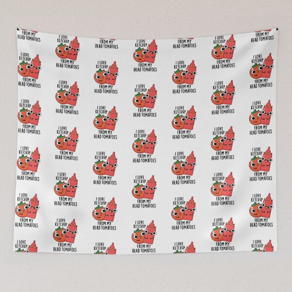 Item preview, I Love Ketchup From My Head Tomatoes Funny Food Pun  designed and sold by punnybone.