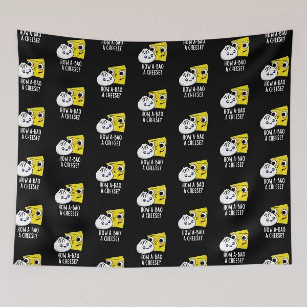Item preview, How A-bao A Cheese Funny Food Pun (Dark BG) designed and sold by punnybone.