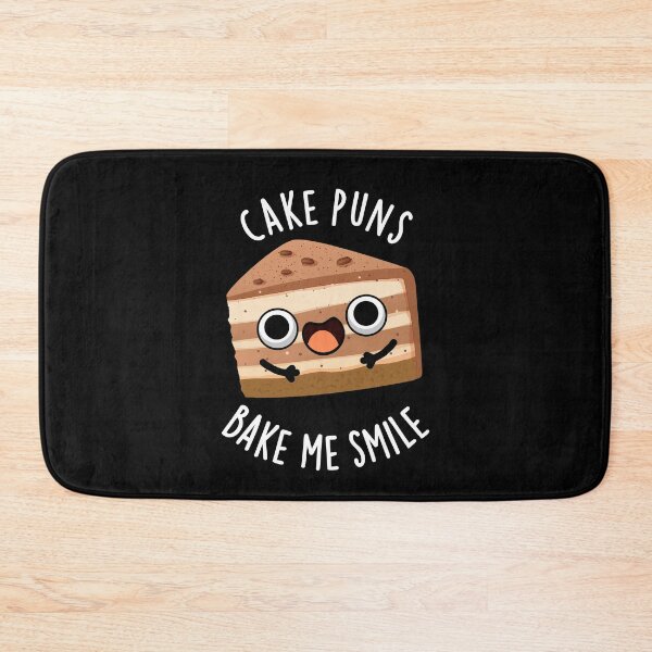 Item preview, Cake Puns Bake Me Smile Funny Food Pun (Dark BG) designed and sold by punnybone.
