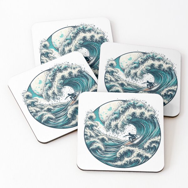 Item preview,  "a robust sketch of riding the waves in a high and rugged sea, with waves spouting foam, embodying the coolness of the moment." designed and sold by PaintMeWorld.