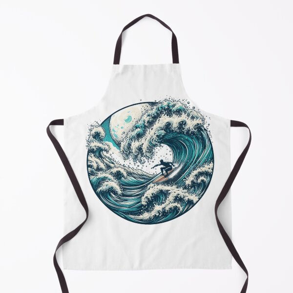 Item preview, "a robust sketch of riding the waves in a high and rugged sea, with waves spouting foam, embodying the coolness of the moment." designed and sold by PaintMeWorld.