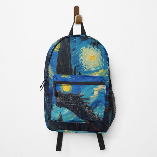 Item preview, Dragon Attacking The Starry Night - Vincent Van Gogh, Parody Painting designed and sold by PrintShangri-La.