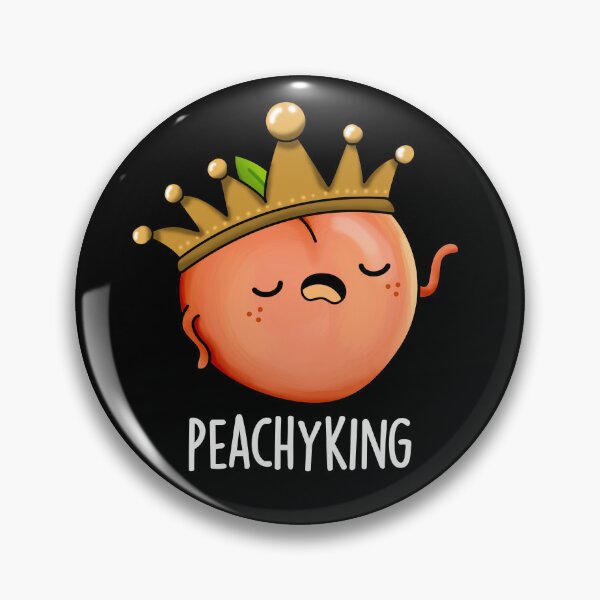 Item preview, Peachy King Funny Peach Pun (Dark BG) designed and sold by punnybone.