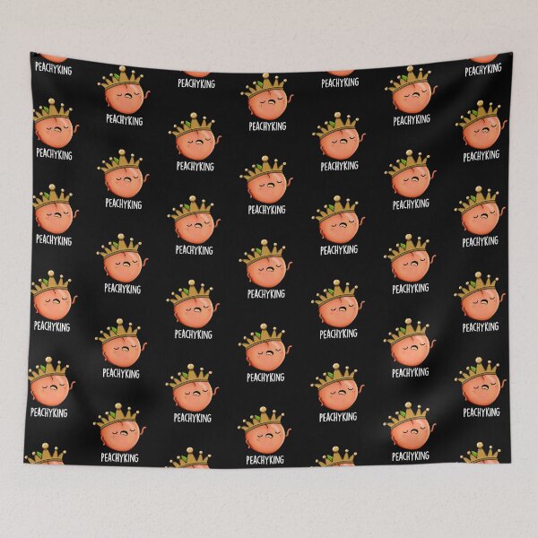 Item preview, Peachy King Funny Peach Pun (Dark BG) designed and sold by punnybone.