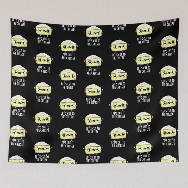 Item preview, Let's Cut To The Cheese Funny Food Pun (Dark BG) designed and sold by punnybone.
