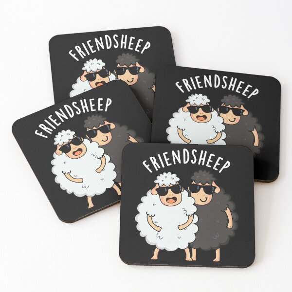 Item preview, Friend-sheep Funny Sheep Pun (Dark BG) designed and sold by punnybone.