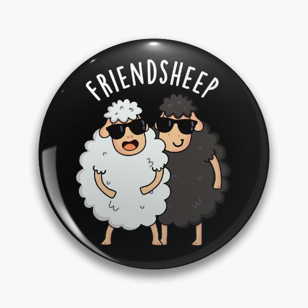 Item preview, Friend-sheep Funny Sheep Pun (Dark BG) designed and sold by punnybone.