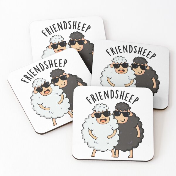 Item preview, Friend-sheep Funny Sheep Pun (White BG) designed and sold by punnybone.