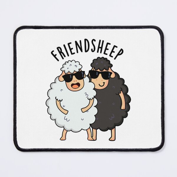 Item preview, Friend-sheep Funny Sheep Pun (White BG) designed and sold by punnybone.