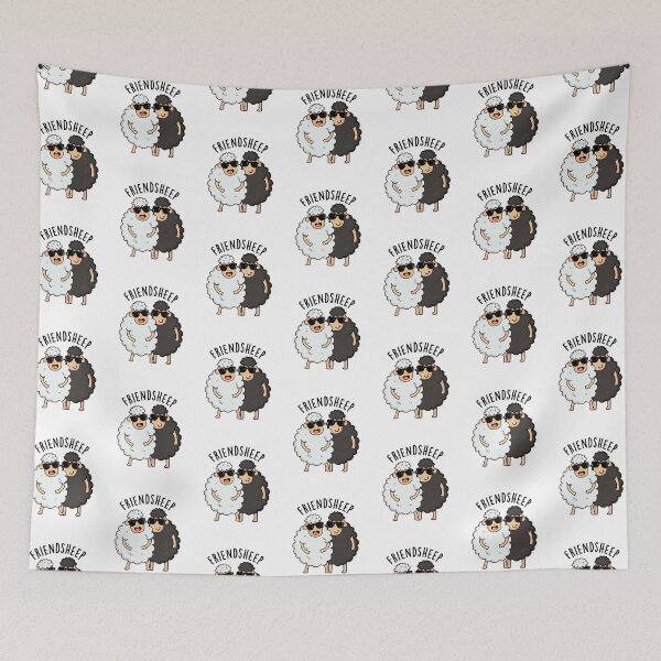 Item preview, Friend-sheep Funny Sheep Pun (White BG) designed and sold by punnybone.