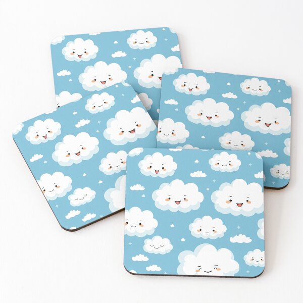 Item preview, Joyful Skies: Happy Clouds Plush Throw Blanket for Cozy Comfort designed and sold by BowAndBrush.