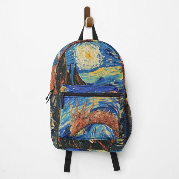 Item preview, Wyvern Attacking The Starry Night - Vincent Van Gogh, Parody Painting designed and sold by PrintShangri-La.