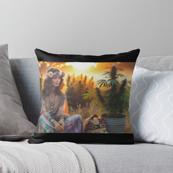 Item preview, Hippie girl with cannabis tree  designed and sold by Aidesign77.