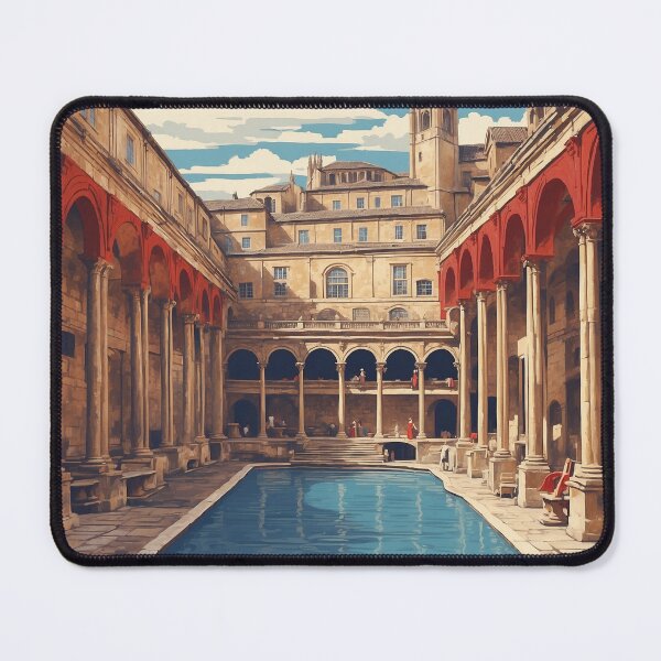 Item preview, Roman Baths United Kingdom england Vintage Poster Tourism  designed and sold by TravelersGems.
