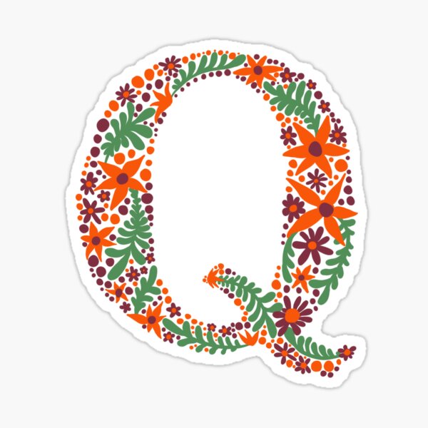 Item preview, Floral Letter Q designed and sold by FoxandCrow.