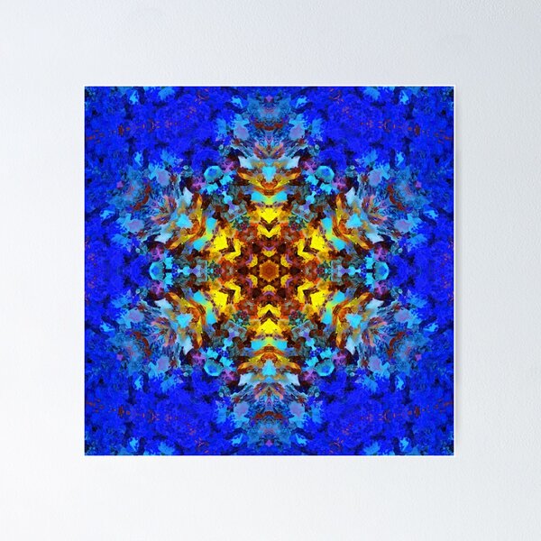 Artikelvorschau, Digitales Mandala Gelb und Blau entworfen und verkauft von WormholeOrbital.