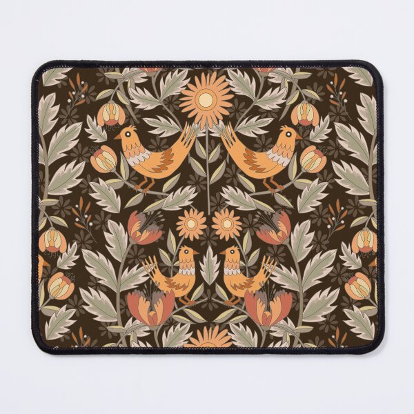 Item preview, Birds Chicken Williams Morris Cottage Core Dark designed and sold by pholiumsigma_design.