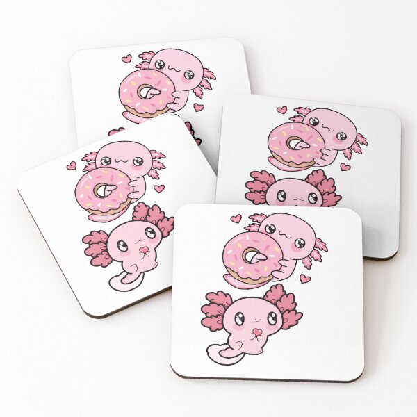 Item preview, Love Underwater: Aksolotls with Doughnuts and Hearts designed and sold by Kinia2702.