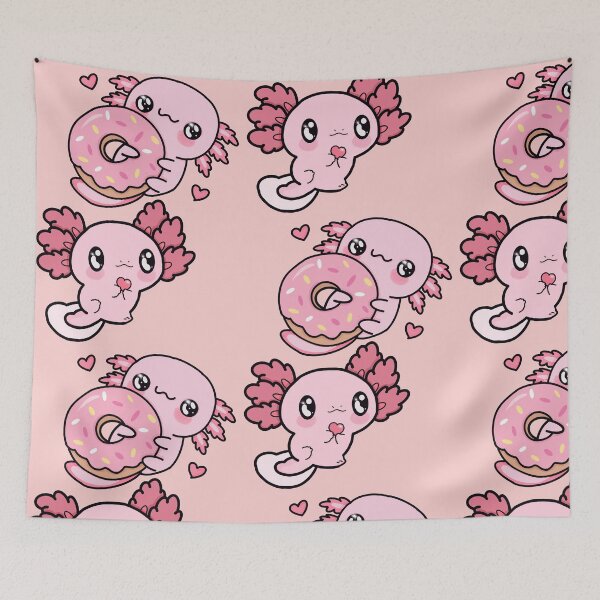 Item preview, Love Underwater: Aksolotls with Doughnuts and Hearts designed and sold by Kinia2702.