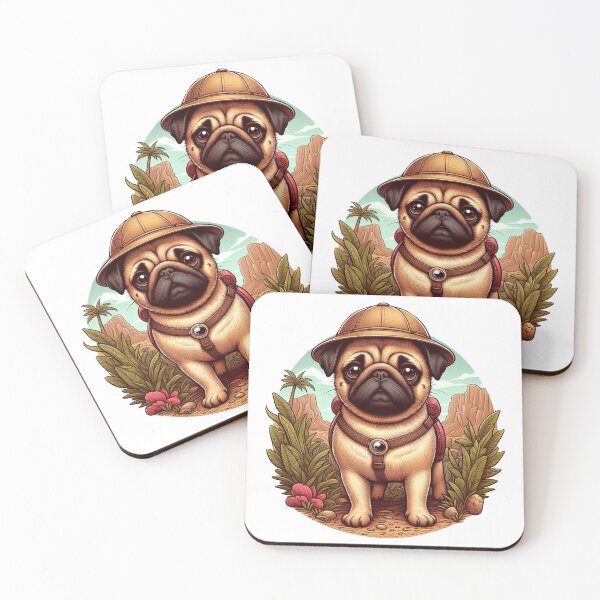 Item preview, a Pug wearing a tiny explorer hat, ready for an adventure designed and sold by X Sell.
