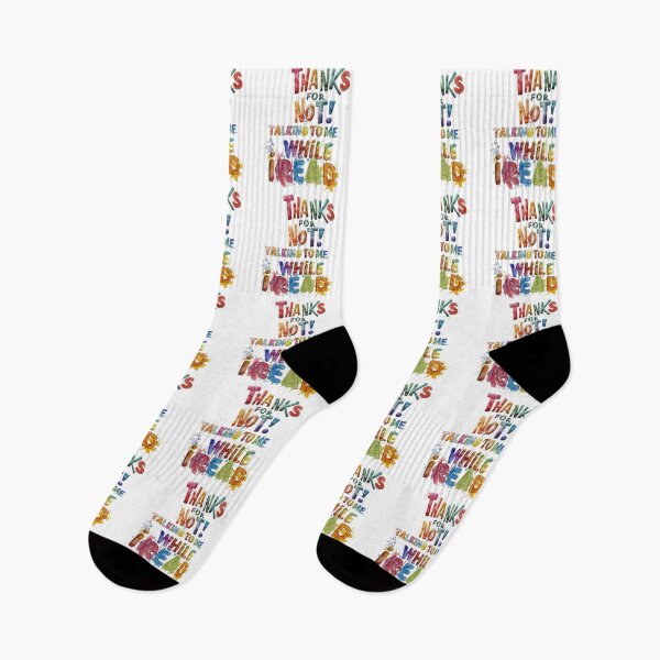 Item preview, Thanks For Not Talking To Me While I Read, Colorful Bookish Retro Watercolor Effect Each Letter In Different Colors designed and sold by sadedream.