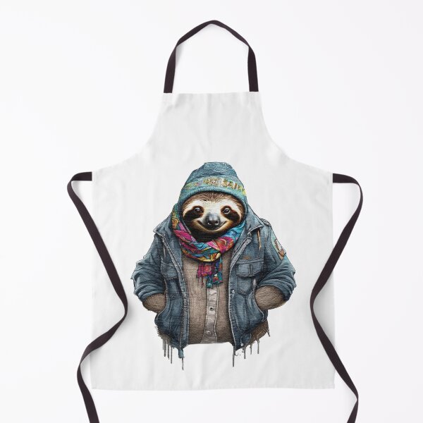 Item preview, sloth wearing a jackets hat and a scarf designed and sold by jnsmerchstore.