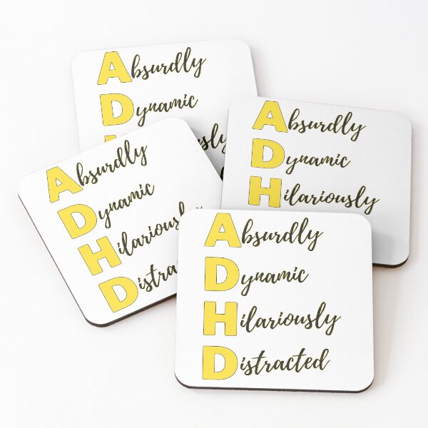 Artikelvorschau, Wir sind absurd dynamisch und unglaublich abgelenkt – ADHS-Typografie-Illustration entworfen und verkauft von TeeHarbor.
