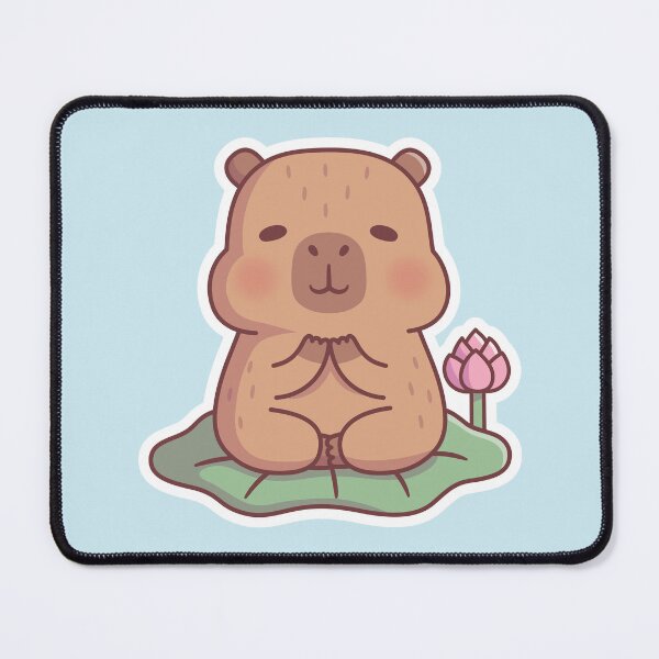 Item preview, Cute Capybara Meditating On Lotus Leaf designed and sold by rustydoodle.