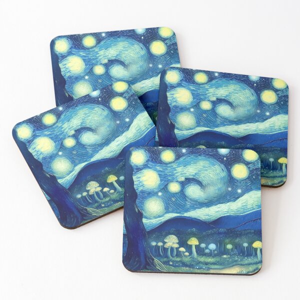 Item preview, Blue Starry Night - Magic Mushroom Forest #15 designed and sold by Scarlet Swan.