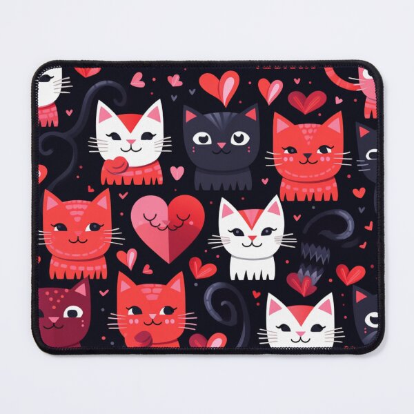 Item preview, Valentine beauty cats pattern designed and sold by SmileshareShop.