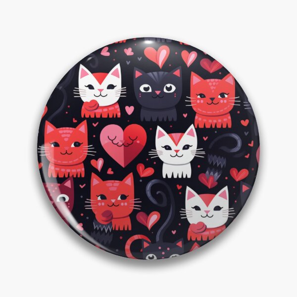Item preview, Valentine beauty cats pattern designed and sold by SmileshareShop.