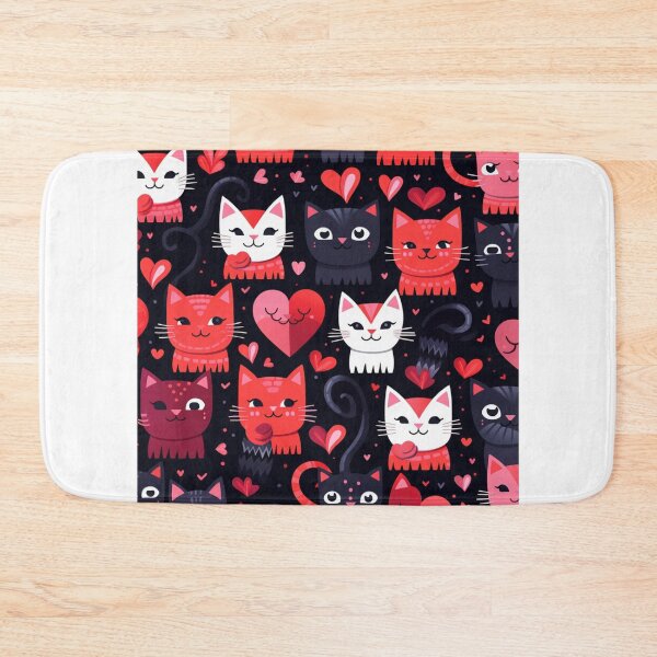 Item preview, Valentine beauty cats pattern designed and sold by SmileshareShop.