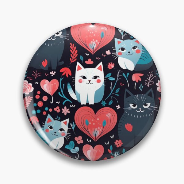 Item preview, Valentine beauty cats pattern designed and sold by SmileshareShop.