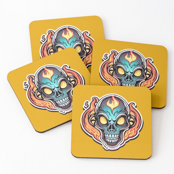 Item preview, Flamegazing Skeleton: Colorful skull for artistic spirits - Unique design designed and sold by digistampdesign.