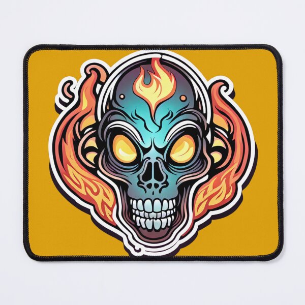 Item preview, Flamegazing Skeleton: Colorful skull for artistic spirits - Unique design designed and sold by digistampdesign.