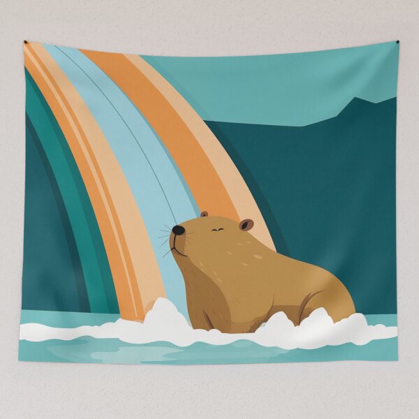 Item preview, A capybara is soaking in the waterpark. designed and sold by KapybaraX.