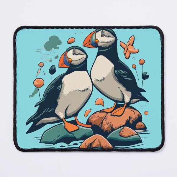 Item preview, Cool Puffin Birds on Rocks Abstract Art designed and sold by Nature's Fancy.