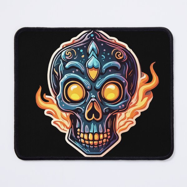 Item preview, Mystical Fire Spirit Skull: Decorative skull illustration in bright colors designed and sold by digistampdesign.