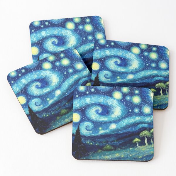Item preview, Blue Starry Night - Magic Mushroom Forest #17 designed and sold by Scarlet Swan.