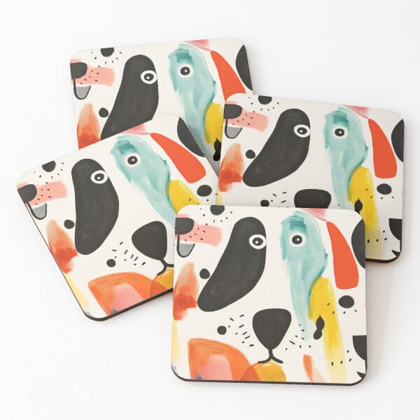 Item preview, Memphis dogs, abstract painting designed and sold by art_me_pliz.