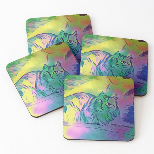 Item preview, Colorful cat designed and sold by Jacinta hunt.