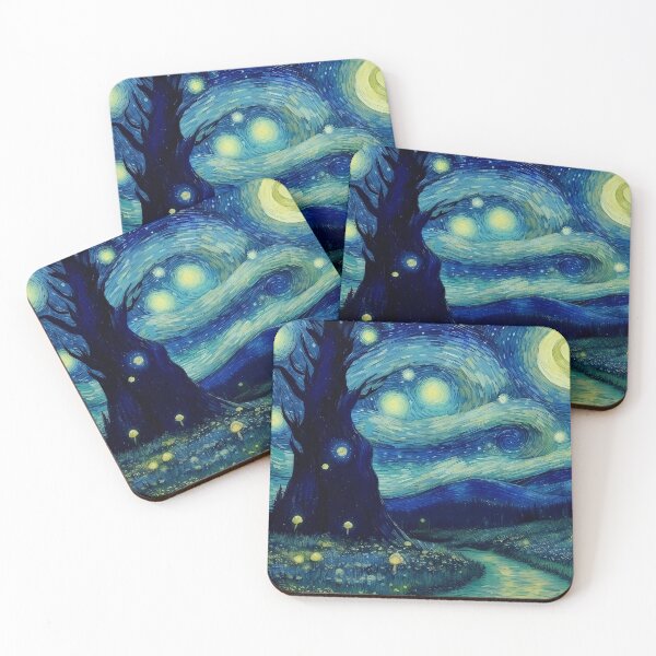 Item preview, Blue Starry Night - Magic Mushroom Forest #19 designed and sold by Scarlet Swan.
