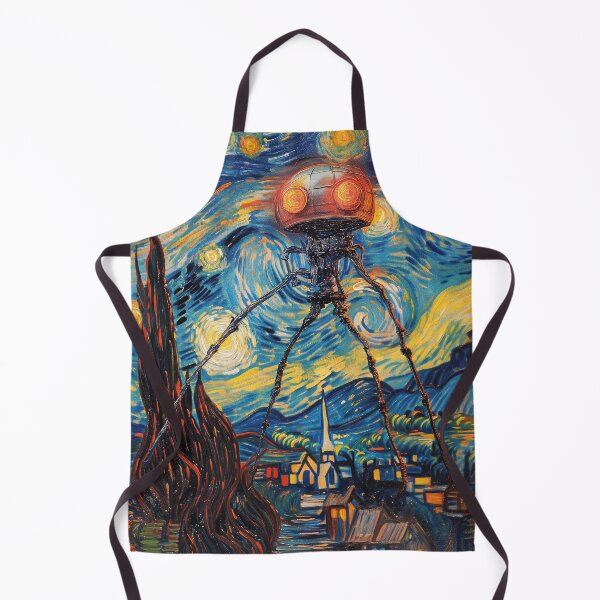 Item preview, War of the Worlds Aliens Invading The Starry Night - Vincent Van Gogh, Parody Painting designed and sold by PrintShangri-La.
