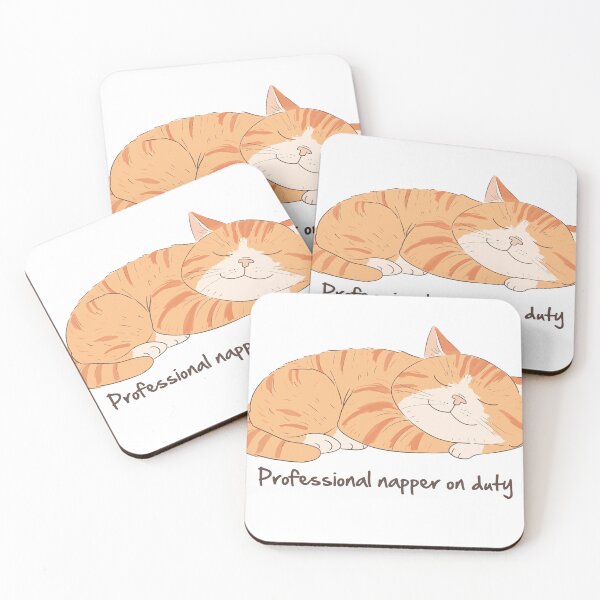 Item preview, Professional napper on duty with cute cat illustration designed and sold by vyreinadee.