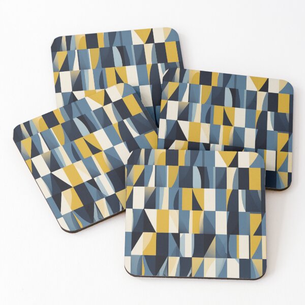 Item preview, Geometric design with blue and yellow color palette, Throw Pillow, Phone Cases designed and sold by ElGrandeDesign.