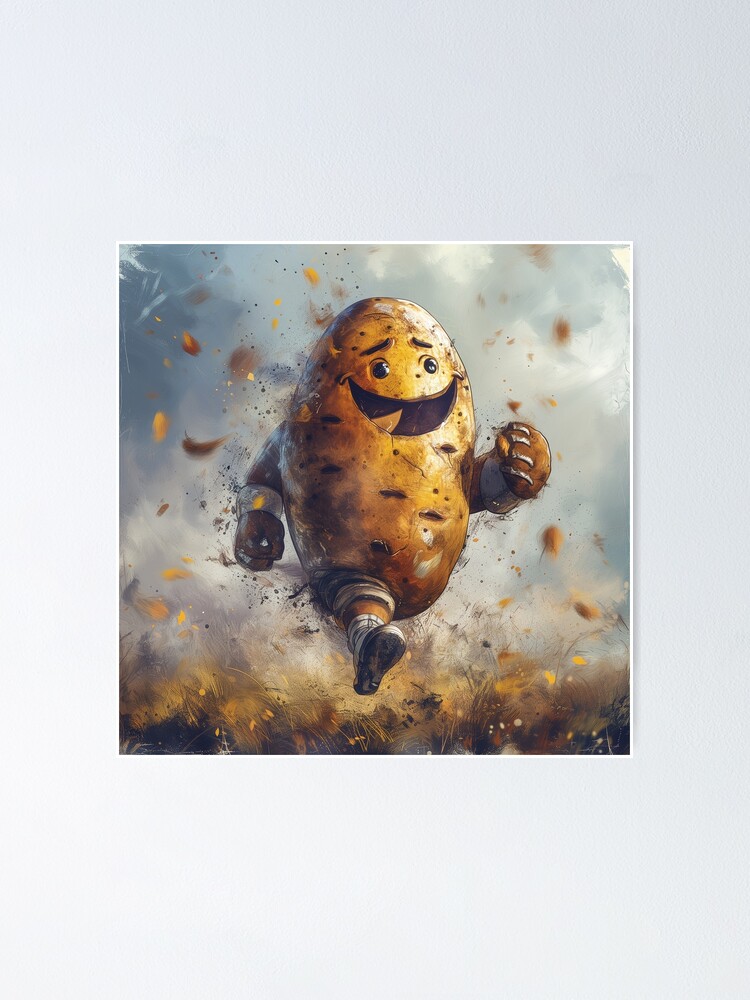 Thumbnail 1 of 3, Poster, Running Potatoe designed and sold by Sp3ctrumOfColor.