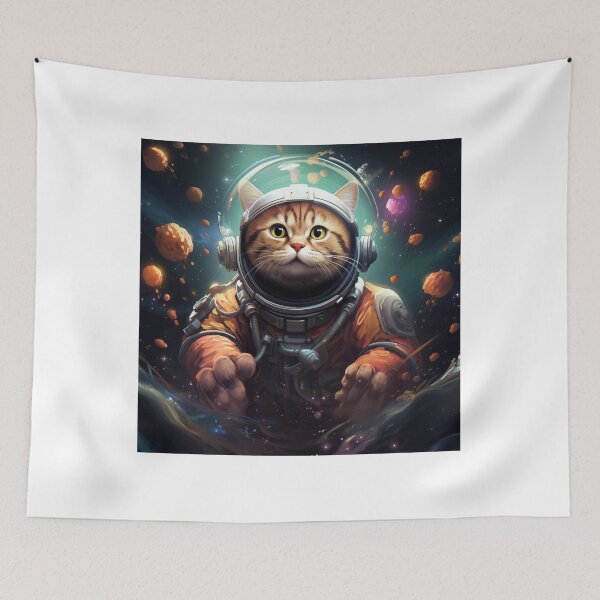 Item preview, Galacticat crazy cat pattern designed and sold by SmileshareShop.